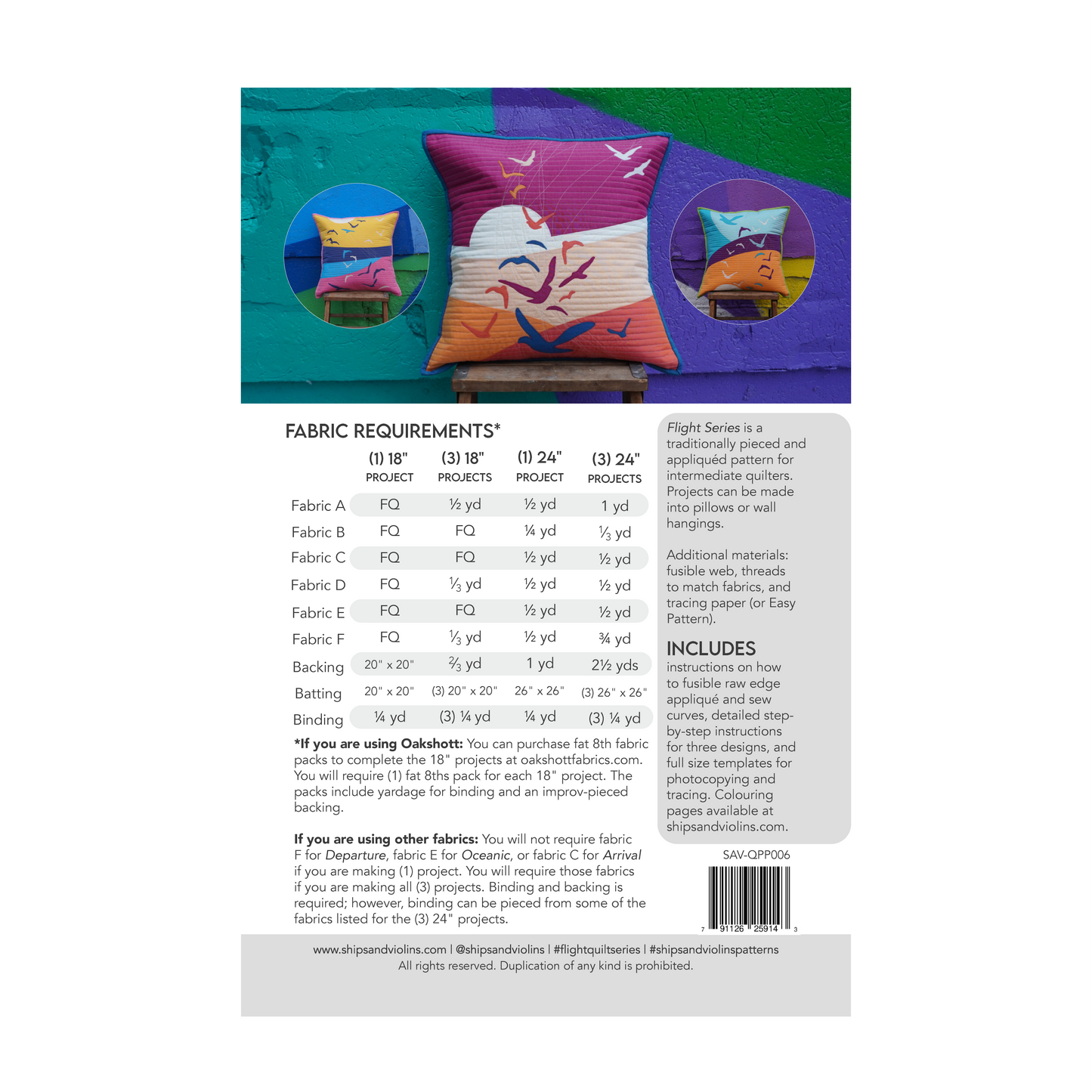 Flight Series Quilt - Paper Pattern (Pack of 5)