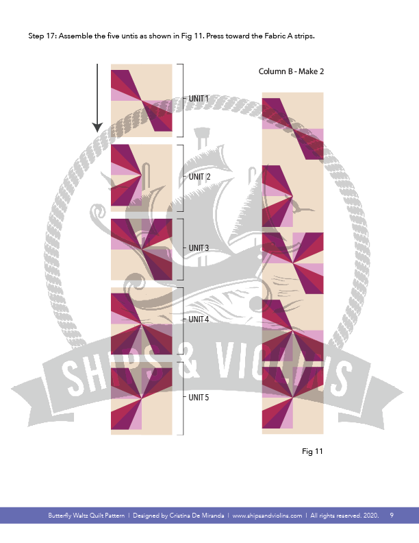 butterfly waltz quilt pattern example page