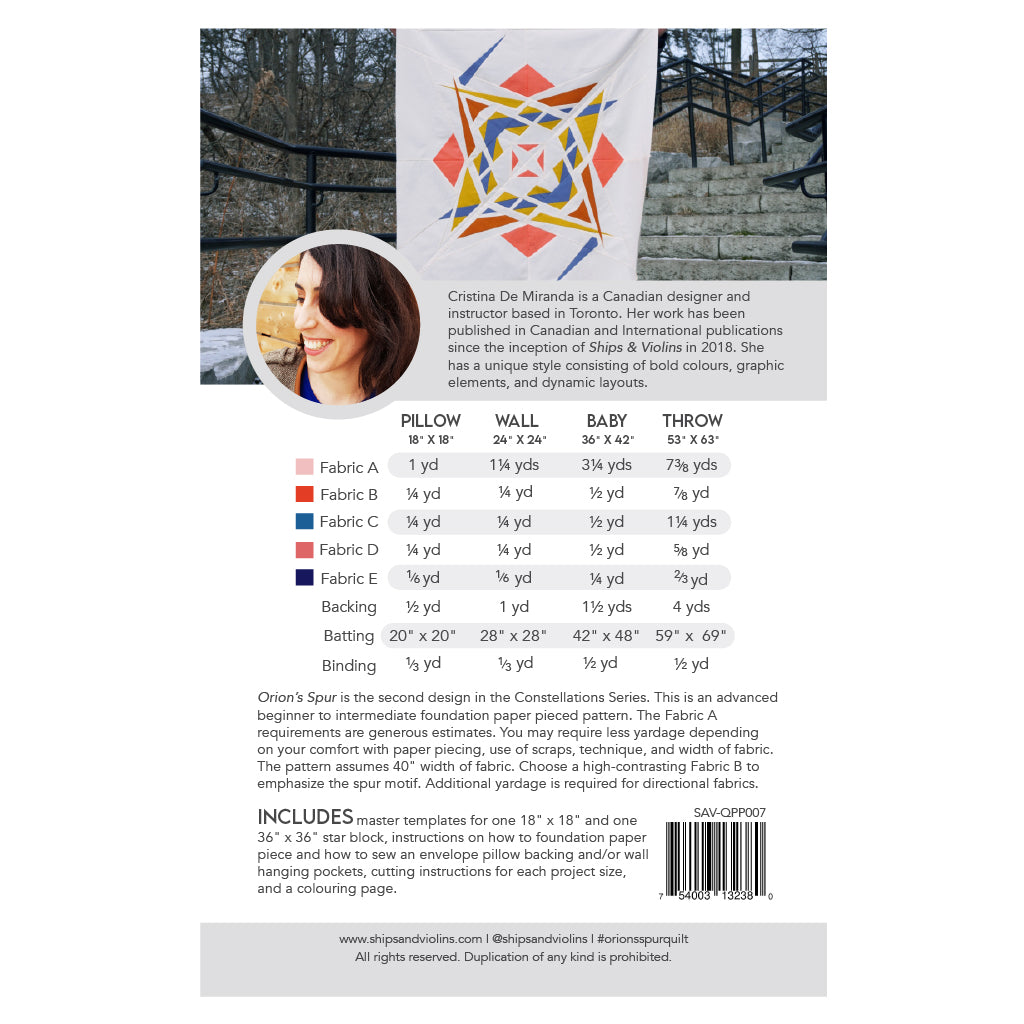 Orion's Spur - Paper Pattern (Pack of 5)